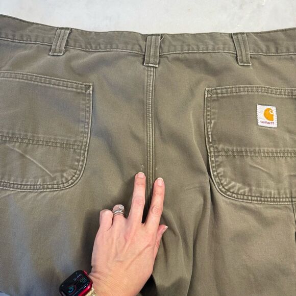 Carhartt Men's Carpenter Pants 40x30 (41x29) Green B324 ARG Twill Workwear - Picture 14 of 15